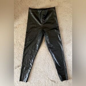 Joie Faux Leather Leggings Pleather Pants Size Large Black Sandy Grease Costume